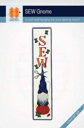 Sew Gnome - 7x36 wall hanging - gnome w/ sewing acc. - Hunter's Design Studio