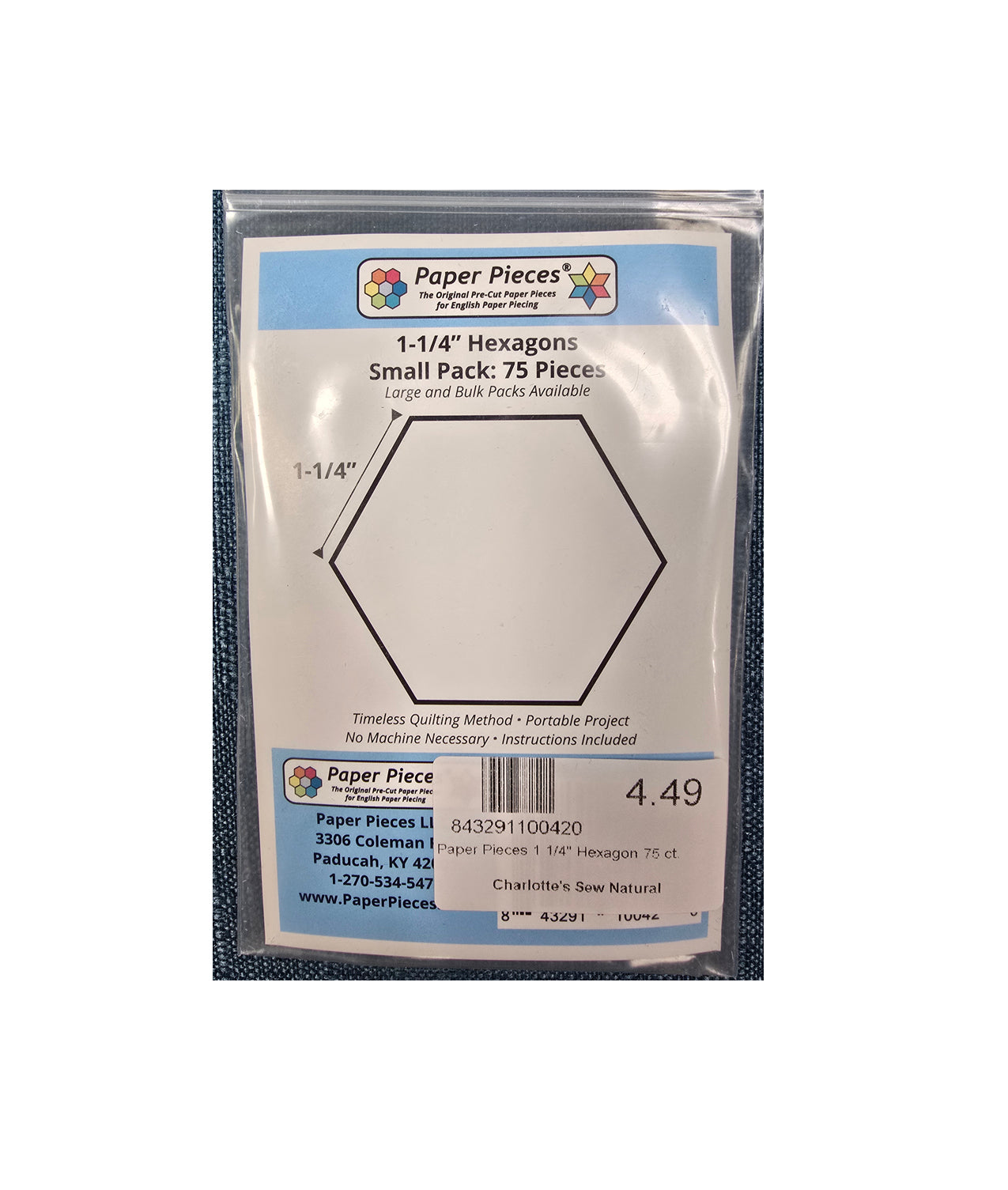 Paper Pieces 1 1/4" Hexagon 75ct.