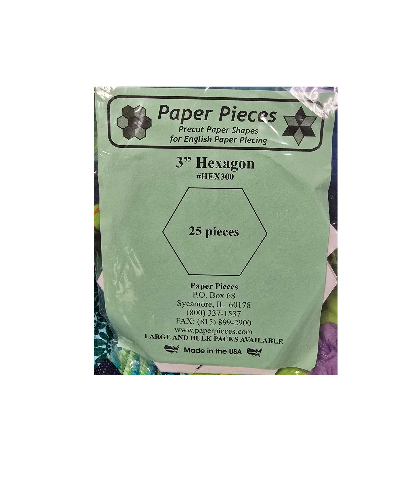 Paper Pieces 3" Hexagon - 25 Pieces