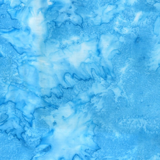 HFM - 1895 Batik - Bali Watercolors - Azure - Bright Blue and white