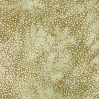 HFM - 885 Batik - WIllow cream and blue dots on light and dark green