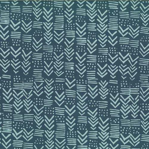 Hoffman's First Stitch Batik - Pewter - Stripe Made of Light Grey Lines Dots &