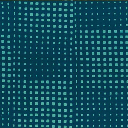 Hoffman's First Stitch Batik - Denim-Patches of Light Blue Squares on Denim B