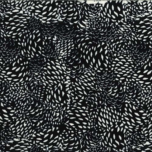Bali Batik - Pine Cone - Oreawhite on black