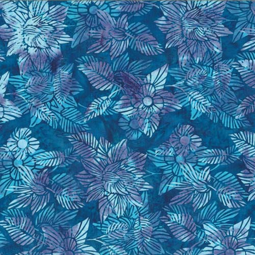 Bali Batik - Fractured florals - shaved ice, blues & purples