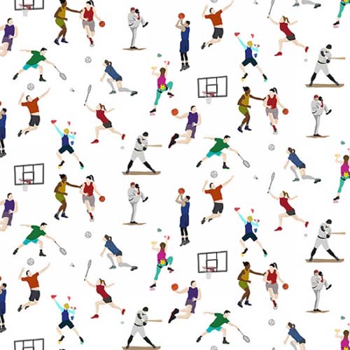 Never Give Up - Indoor sports, mini athletes on white