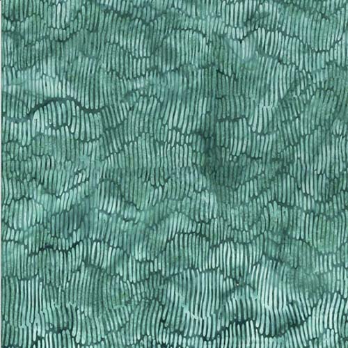 Bali Batik - Waves - Viridian - teal waves of lines