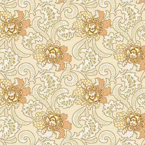 108" Wide Back - Sunwashed Romance - Cream - Stylized Foulard- Kim Diehl