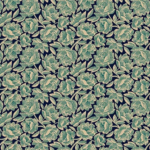 Scrap Basket Favorites - Cabbage Rose - Blue floral - Kim Diehl