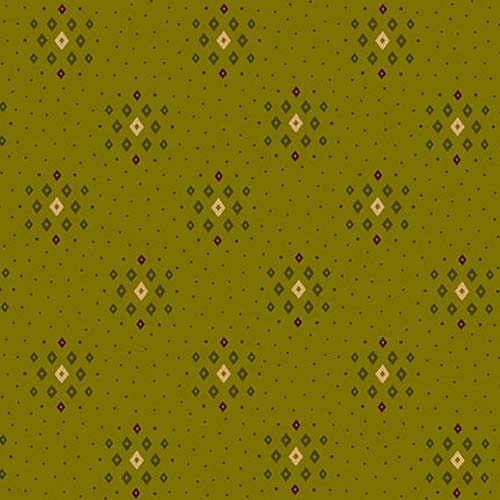 Scrap Basket Favorites - Geo Clusters - Green - diamonds on green - Kim Diehl