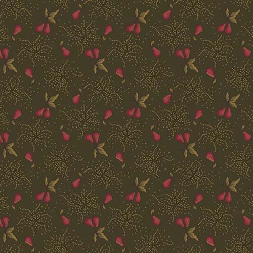 Scrap Basket Favorites - Burnished Pear Sprigs - Green - red pears  - Kim Diehl