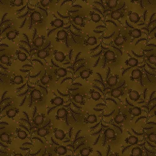 Scrap Basket Favorites - Pomegranate Patch - Brown- fruit on brown - Kim Diehl