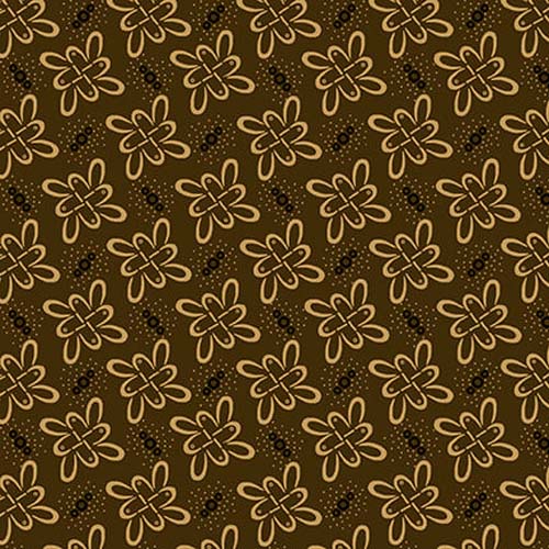 Scrap Basket Favorites - Windswept Petals - Brown- tan floral - Kim Diehl