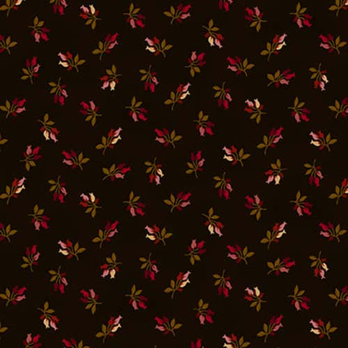 Scrap Basket Favorites - Timeless Tulips -Brown- pink floral on brown- Kim Diehl