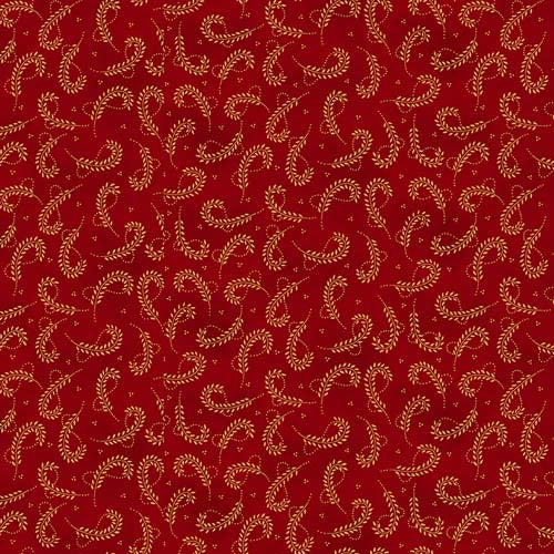 Scrap Basket Favorites - Looped Leaves - Cranberry - tan leaves - Kim Diehl