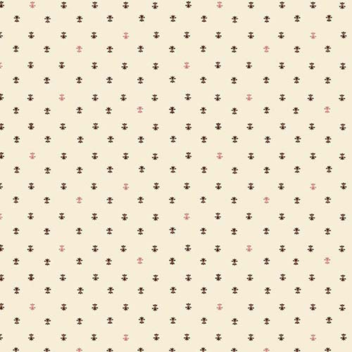 Buttercream & Brickle Bits - Fancy Fleur de Lis - brown & pink ditsy -Kim Diehl