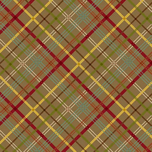 Pennyberry Farm - Blooming Plaid - Brown - multicolor plaid on brown - Kim Diehl