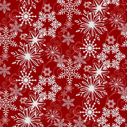 Joyful Snowmen - Snowflakes -Red - white snowflakes on red