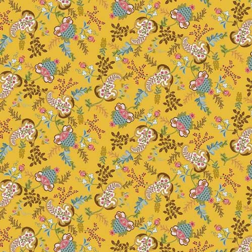 Love Struck - Fancy Floral - Yellow - floral on yellow - Kim Diehl