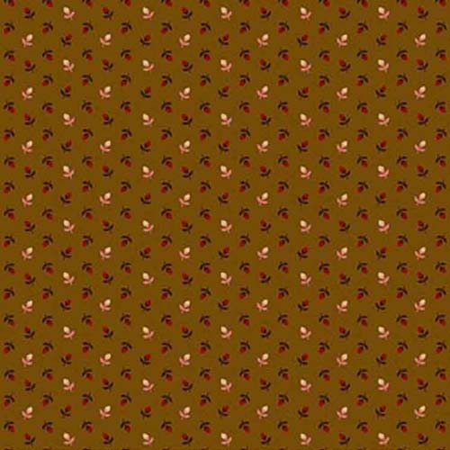 Love Struck - Tulip Toss - Brown - cream & pink tulips on brown - Kim Diehl