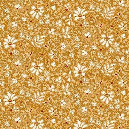 Love Struck - Clover Patch -Orange - cream floral on orange - Kim Diehl