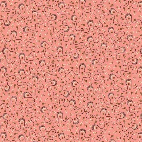 Love Struck - Nature Walk - Pink - brown floral meander on pink - Kim Diehl