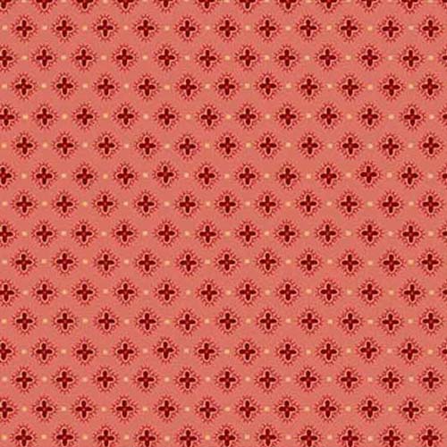 Love Struck - Hibiscus - Pink - rows of red flowers on pink - Kim Diehl