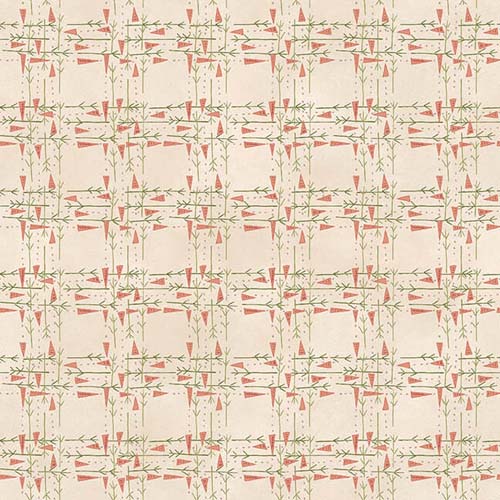 Flannel - Let it Snow -Carrots & Twigs Plaid - Cream - coral & green plaid