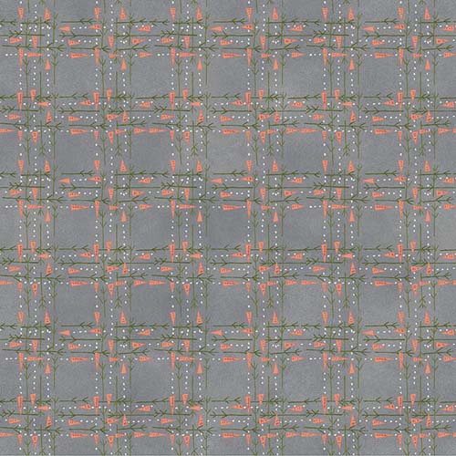 Flannel - Let it Snow -Carrots & Twigs Plaid - Gray- coral & green plaid on gray