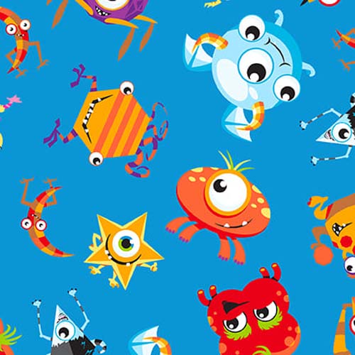 My Very Silly Monster Shapes - Monster Toss - Blue - monsters tossed on blue