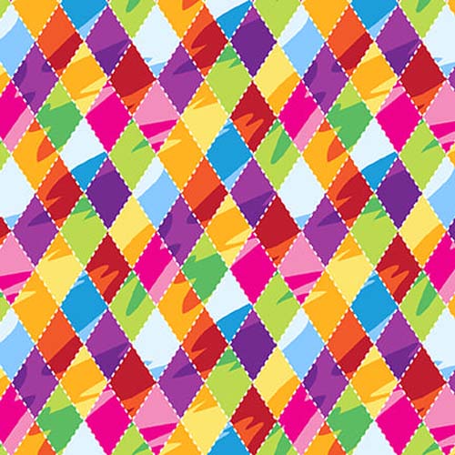 My Very Silly Monster Shapes -Harlequin Diamons - Multi - bright color diamonds