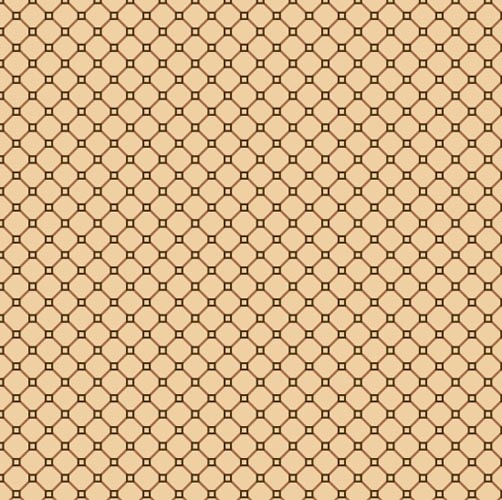 Katie's Cupboard - Brown Lattice on Tan by Kim Diehl