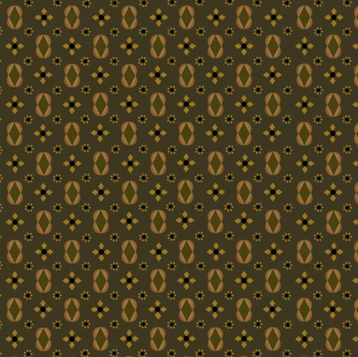 Katie's Cupboard - Small Tan Medallions on Forest by Kim Diehl