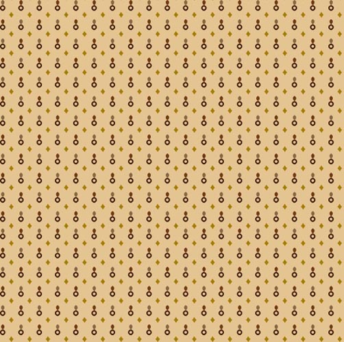 Katie's Cupboard - Small Key Hole Print on Tan by Kim Diehl