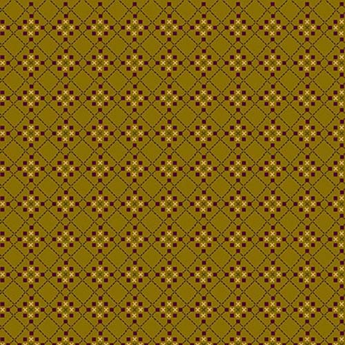 Scraps of Kindness - Crosshatched Boxes - Olive - dk plaid on olive by Kim Diehl