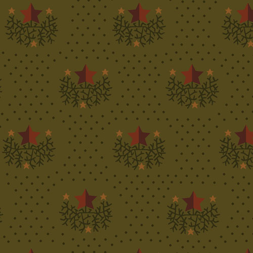 Helping Hands - Star Star in Red Resting on Branches w/Smaller Stars by K