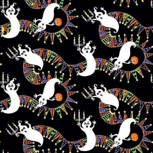 Witch's Night Out - Ghosts and Pennants - Black/Multi - Glow in the Dark