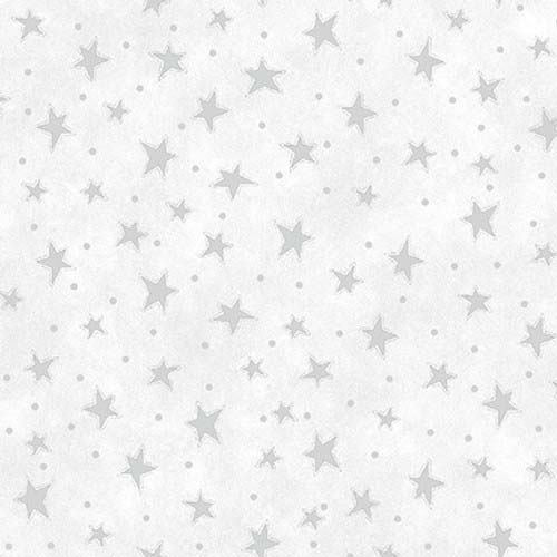Starry Basics - Light Grey - gray stars on light gray - (Hat on a Cat)