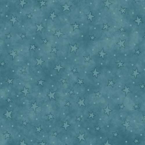 Starry Basics - Blue - light blue stars on lt teal blue- (Hat on a Cat