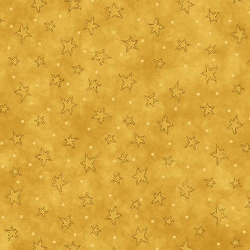 Starry Basics - Gold - lt gold stars on gold - (Hat on a Cat)