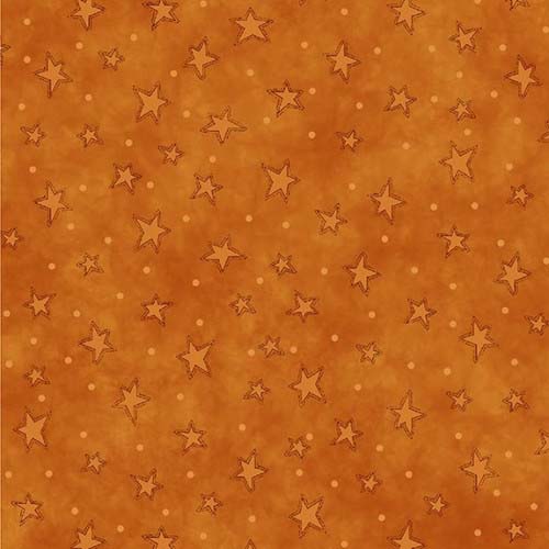 Starry Basics - Orange - lt orange stars on orange- (Hat on a Cat)