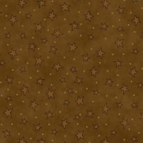 Starry Basics - Brown - lighter brown stars on brown - (Hat on a Cat)