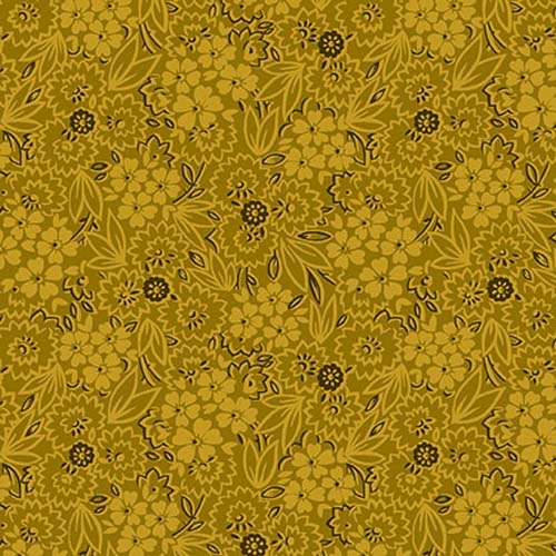 Quiet Grace - Scatter Garden - Gold - Tone on tone gold floral - Kim Diehl