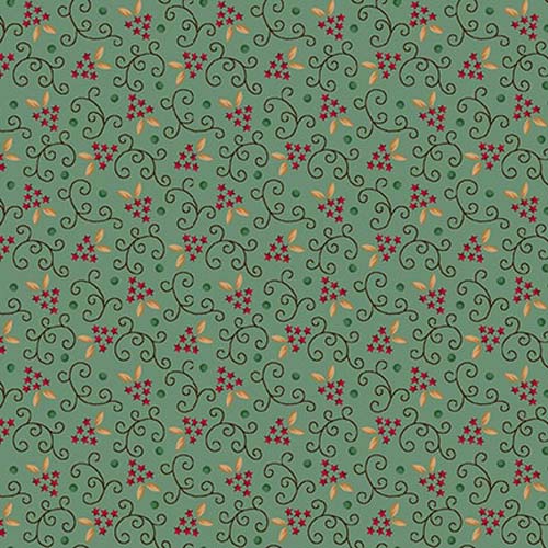 Quiet Grace - Strawberries - Turquoise - red berries on green - Kim Diehl