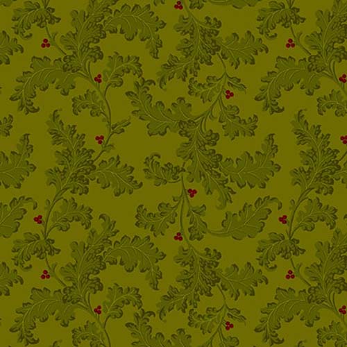 Quiet Grace - Leafy Vines - Pine - green foliage w/ red berries - Kim Diehl