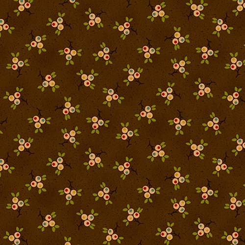 Quiet Grace - Berry Springs -Chocolate - berry clusters on brown - Kim Diehl