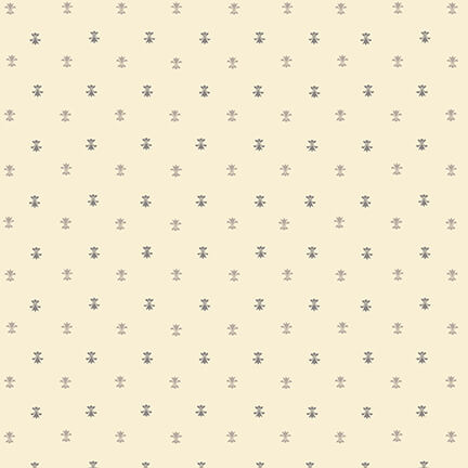 Gratitude & Grace - Fleur deLis - Cream -  Tiny Gray Fleur de Lis on cream