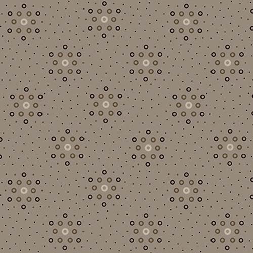 Harvest Hill - Shirting - Taupey grey - geometric circle design - Kim Diehl
