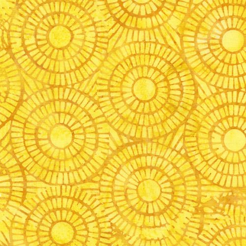 Batik - Twilight Glow - Mosaic- Butter -  mosaic circles on bright yellow