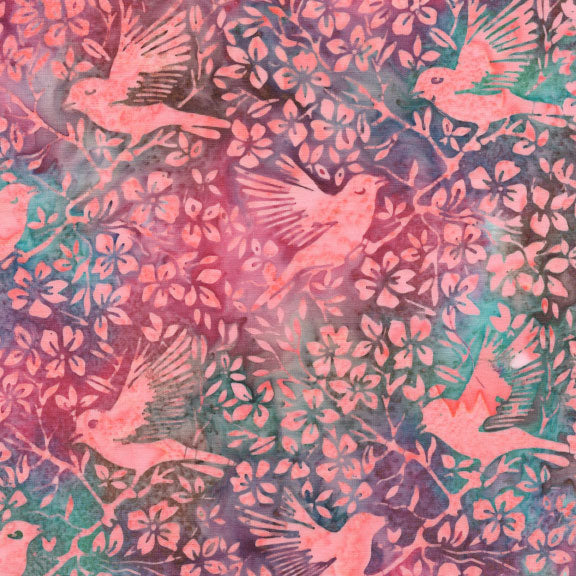 Songbird Batik - Birds in Branches - Multi